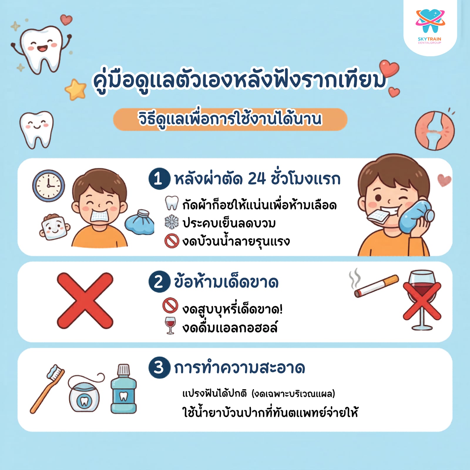 อาการหลังทำรากเทียม ปวดกี่วัน? คู่มือดูแลรากฟันเทียม