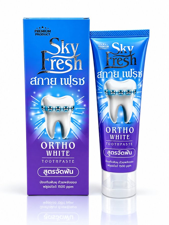 SKY FRESH Ortho White — ยาสีฟันสูตรจัดฟัน